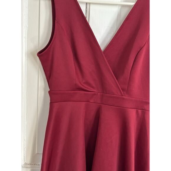 Soprano Womens Wine Sleeveless Back Zipper Dress V Neck Large Homecoming - Picture 2 of 5
